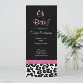 Leopard Pattern Girl Baby shower V12 Kaart (Staand voorkant)