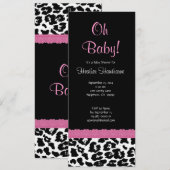 Leopard Pattern Girl Baby shower V12 Kaart (Voorkant / Achterkant)
