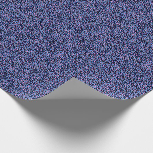 Leopard Pattern in Raspberry op Electric Blue Cadeaupapier (Hoek)
