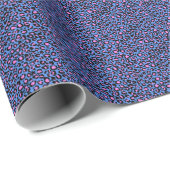 Leopard Pattern in Raspberry op Electric Blue Cadeaupapier (Rol Hoek)