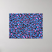 Leopard Pattern in Raspberry op Electric Blue Canvas Afdruk (Voorkant)