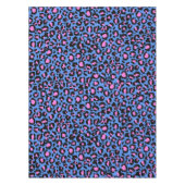 Leopard Pattern in Raspberry op Electric Blue Tafelkleed (Voorkant)