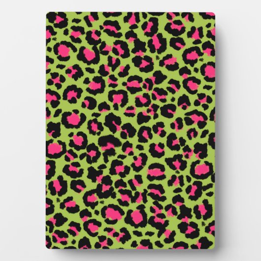 Leopard Pattern in Raspberry op Lime Green Fotoplaat (voorkant)