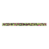 Leopard Pattern in Raspberry op Lime Green Lint (Voorkant)