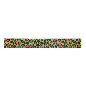 Leopard Pattern in Raspberry op Lime Green Lint (Voorkant)