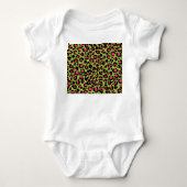 Leopard Pattern in Raspberry op Lime Green Romper (Voorkant)
