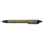 Leopard Pattern in Raspberry op Lime Green Zwarte Inkt Pen (Bodem)