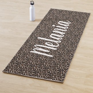 Leopard Pattern Jouw tekst and Color Yogamat