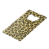 Leopard Pattern Kredietkaart Flessenopener (Voorkant Gekanteld)
