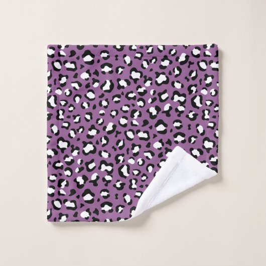 Leopard Pattern, Leopard Spots, Paarse Leopard Bad Handdoek (Wasdoekje)