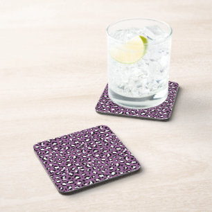 Leopard Pattern, Leopard Spots, Paarse Leopard Bier Onderzetter
