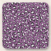 Leopard Pattern, Leopard Spots, Paarse Leopard Bier Onderzetter (Voorkant)