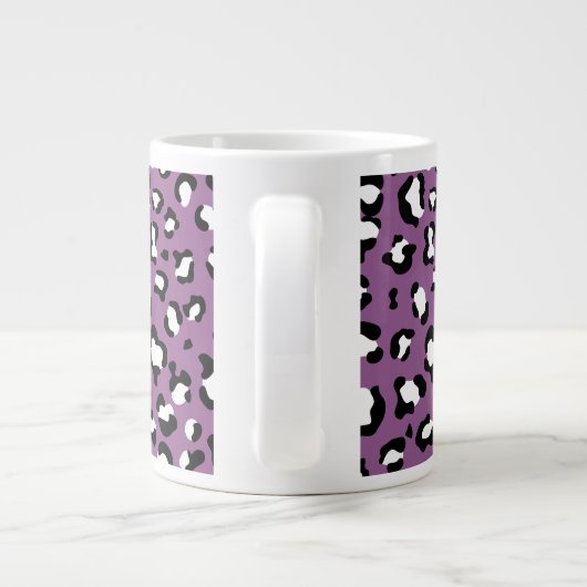 Leopard Pattern, Leopard Spots, Paarse Leopard Extra Grote Beker (Achterkant)