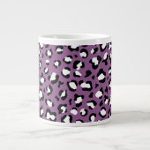 Leopard Pattern, Leopard Spots, Paarse Leopard Extra Grote Beker (Voorkant)