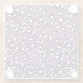 Leopard Pattern, Leopard Spots, Paarse Leopard Glazen Onderzetter (Achterkant)