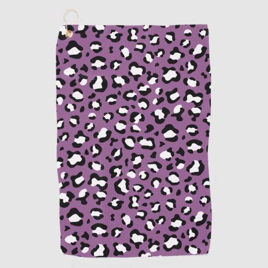 Leopard Pattern, Leopard Spots, Paarse Leopard Golfhanddoek (Voorkant)