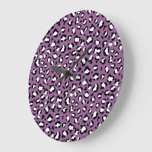 Leopard Pattern, Leopard Spots, Paarse Leopard Grote Klok (Hoek)