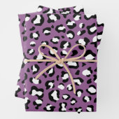 Leopard Pattern, Leopard Spots, Paarse Leopard Inpakpapier Vel (In situ)