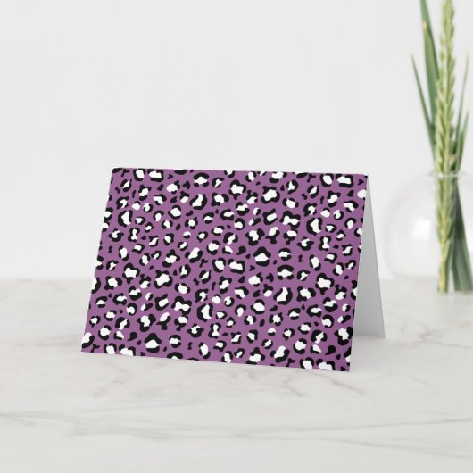 Leopard Pattern, Leopard Spots, Paarse Leopard Kaart (Voorkant)