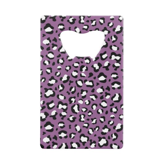 Leopard Pattern, Leopard Spots, Paarse Leopard Kredietkaart Flessenopener (Achterkant)