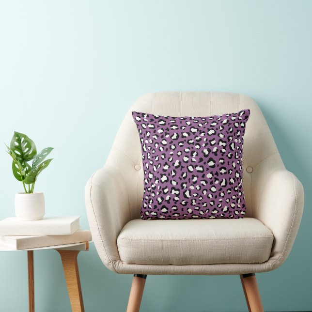 Leopard Pattern, Leopard Spots, Paarse Leopard Kussen (Stoel)