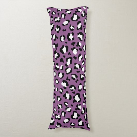 Leopard Pattern, Leopard Spots, Paarse Leopard Lichaamskussen (Voorkant Verticaal)