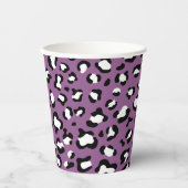 Leopard Pattern, Leopard Spots, Paarse Leopard Papieren Bekers (Voorkant)