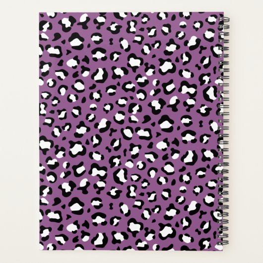 Leopard Pattern, Leopard Spots, Paarse Leopard Planner (Achterkant)