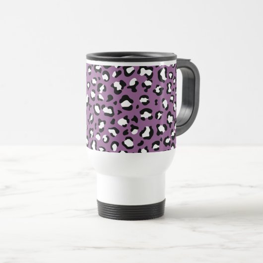 Leopard Pattern, Leopard Spots, Paarse Leopard Reisbeker (Voorkant rechts)