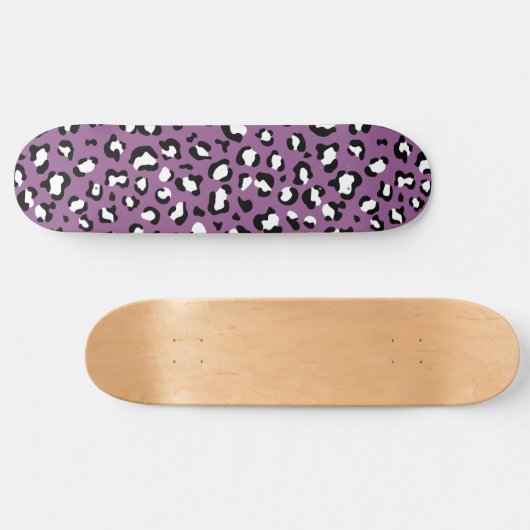 Leopard Pattern, Leopard Spots, Paarse Leopard Skateboard (Horizontaal)