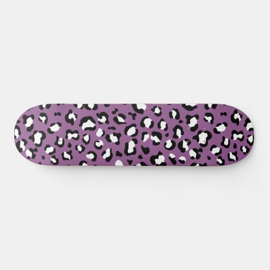 Leopard Pattern, Leopard Spots, Paarse Leopard Skateboard (Horizontaal)