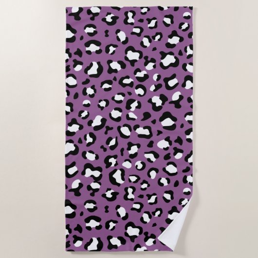Leopard Pattern, Leopard Spots, Paarse Leopard Strandlaken (Voorkant)