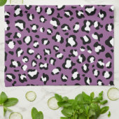 Leopard Pattern, Leopard Spots, Paarse Leopard Theedoek (Gevouwen)