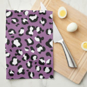 Leopard Pattern, Leopard Spots, Paarse Leopard Theedoek (Quarter Fold)