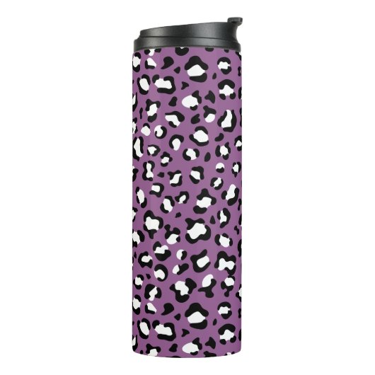 Leopard Pattern, Leopard Spots, Paarse Leopard Thermosbeker (Gedraaid links)