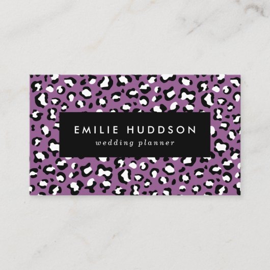 Leopard Pattern, Leopard Spots, Paarse Leopard Visitekaartje (Voorkant)