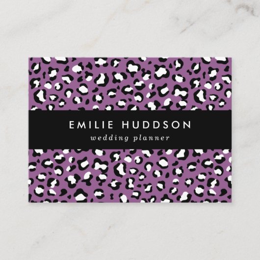 Leopard Pattern, Leopard Spots, Paarse Leopard Visitekaartje (Voorkant)