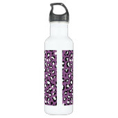 Leopard Pattern, Leopard Spots, Paarse Leopard Waterfles (Achterkant)