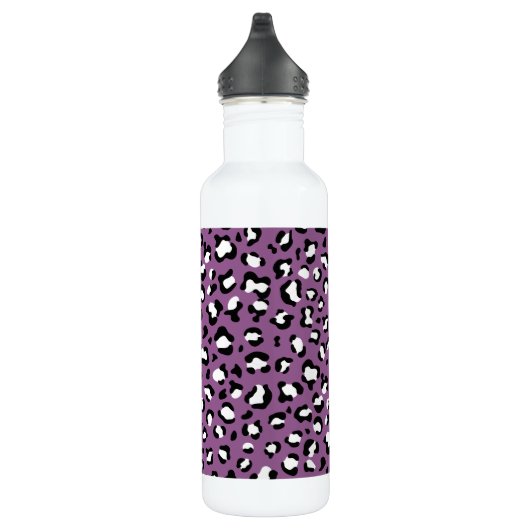 Leopard Pattern, Leopard Spots, Paarse Leopard Waterfles (Rechts)