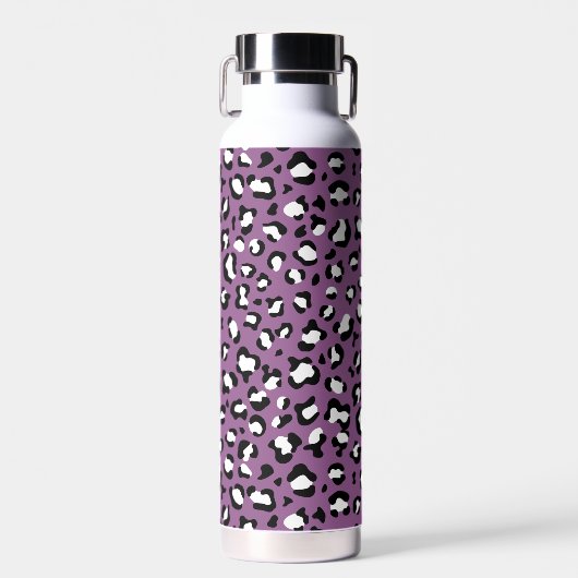 Leopard Pattern, Leopard Spots, Paarse Leopard Waterfles (Voorkant)