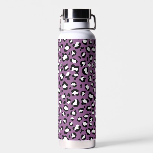 Leopard Pattern, Leopard Spots, Paarse Leopard Waterfles (Achterkant)