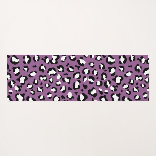 Leopard Pattern, Leopard Spots, Paarse Leopard Yogamat (Achterkant (horizontaal))