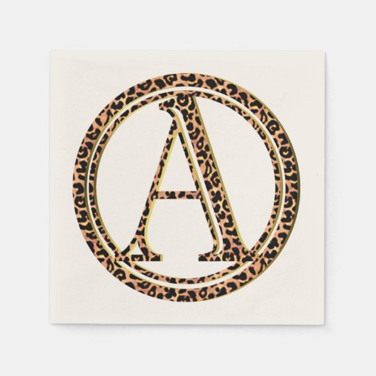Leopard Pattern Letter A Servet (Voorkant)
