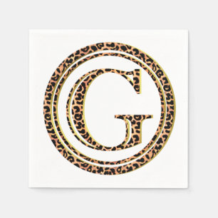 Leopard Pattern Letter "G" Servet