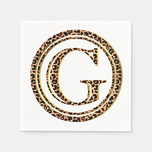 Leopard Pattern Letter "G" Servet (Voorkant)