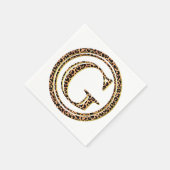 Leopard Pattern Letter "G" Servet (Hoek)