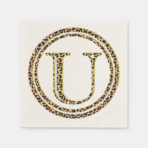 Leopard Pattern Letter "U" Servet