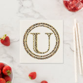 Leopard Pattern Letter "U" Servet (Insitu)