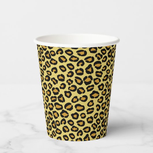 Leopard Pattern Papieren Bekers (Achterkant)