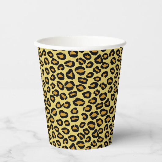 Leopard Pattern Papieren Bekers (Voorkant)